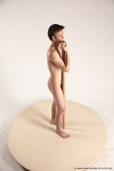 Nude Man White Standing poses - ALL Slim Short Brown Standing poses - simple Multi angles poses Realistic