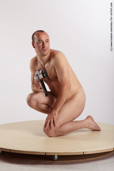 Nude Fighting with submachine gun Man White Kneeling poses - ALL Average Short Brown Kneeling poses - on one knee Realistic