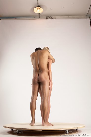 Nude Woman - Man Another Standing poses - ALL Slim Short Brown Standing poses - simple Multi angles poses Realistic