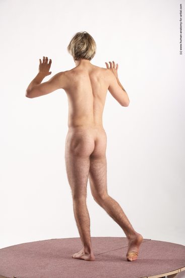 Nude Man White Standing poses - ALL Slim Short Blond Standing poses - simple Realistic