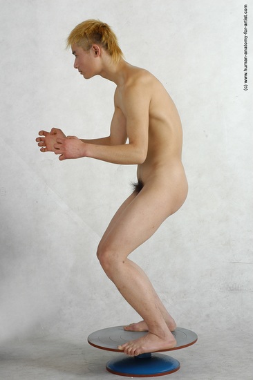 Nude Man Asian Standing poses - ALL Slim Short Blond Standing poses - simple Realistic