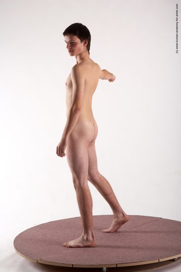 Nude Man White Standing poses - ALL Slim Short Brown Standing poses - simple Realistic