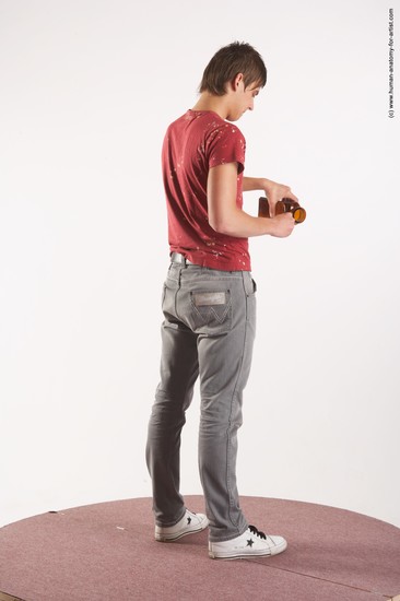 Casual Holding Man White Standing poses - ALL Slim Short Brown Standing poses - simple Academic