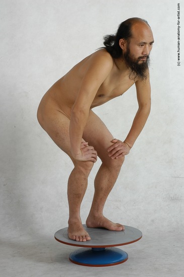 Nude Man Asian Standing poses - ALL Slim Bald Black Standing poses - simple Realistic