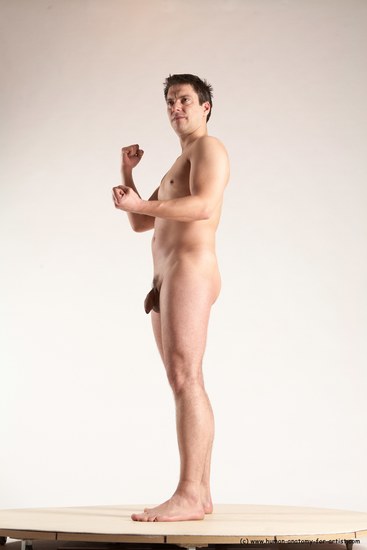 Nude Man White Standing poses - ALL Average Short Brown Standing poses - simple Multi angles poses Realistic