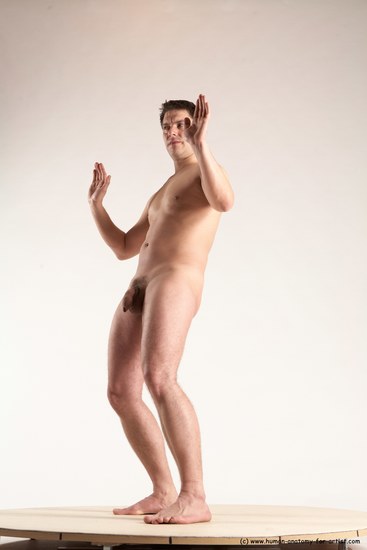 Nude Man White Standing poses - ALL Average Short Brown Standing poses - simple Multi angles poses Realistic