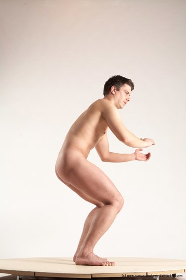 Nude Man White Standing poses - ALL Average Short Brown Standing poses - simple Multi angles poses Realistic