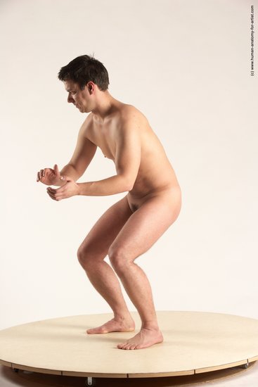 Nude Man White Standing poses - ALL Average Short Brown Standing poses - simple Multi angles poses Realistic