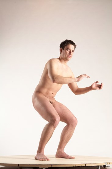 Nude Man White Standing poses - ALL Average Short Brown Standing poses - simple Multi angles poses Realistic