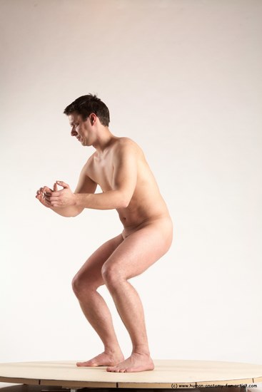 Nude Man White Standing poses - ALL Average Short Brown Standing poses - simple Multi angles poses Realistic