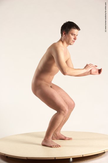 Nude Man White Standing poses - ALL Average Short Brown Standing poses - simple Multi angles poses Realistic