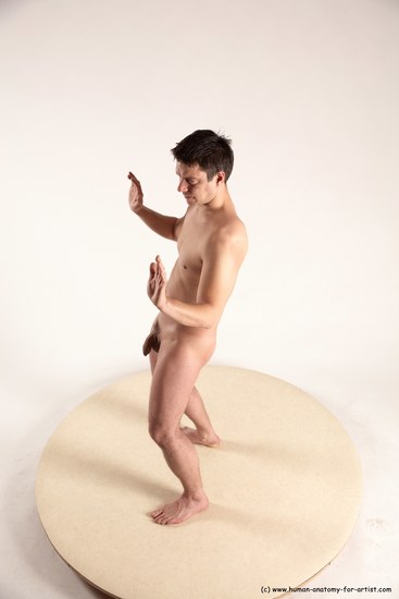 Nude Man White Standing poses - ALL Average Short Brown Standing poses - simple Multi angles poses Realistic