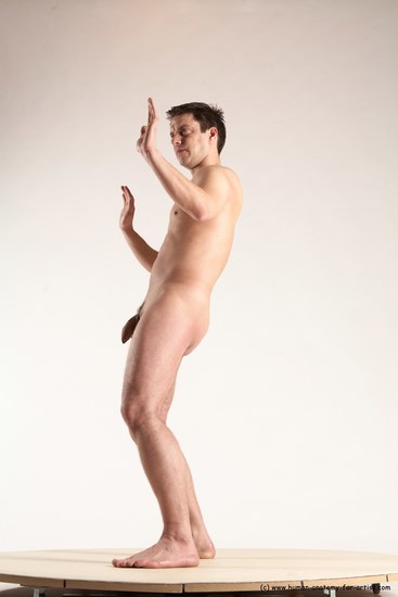 Nude Man White Standing poses - ALL Average Short Brown Standing poses - simple Multi angles poses Realistic