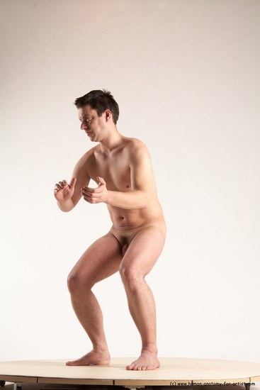 Nude Man White Standing poses - ALL Average Short Brown Standing poses - simple Multi angles poses Realistic