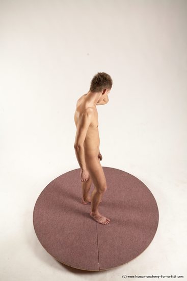 Nude Man White Standing poses - ALL Slim Short Brown Standing poses - simple Multi angles poses Realistic