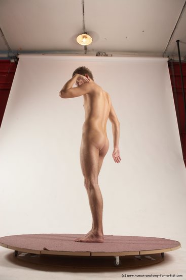 Nude Man White Standing poses - ALL Slim Short Brown Standing poses - simple Multi angles poses Realistic