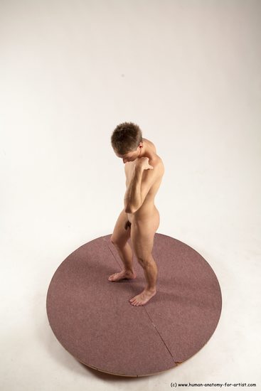 Nude Man White Standing poses - ALL Slim Short Brown Standing poses - simple Multi angles poses Realistic