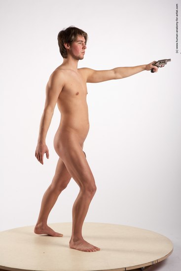 Nude Man White Standing poses - ALL Slim Short Brown Standing poses - simple Realistic