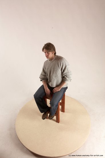 Casual Man White Sitting poses - simple Slim Short Brown Sitting poses - ALL Multi angles poses Academic