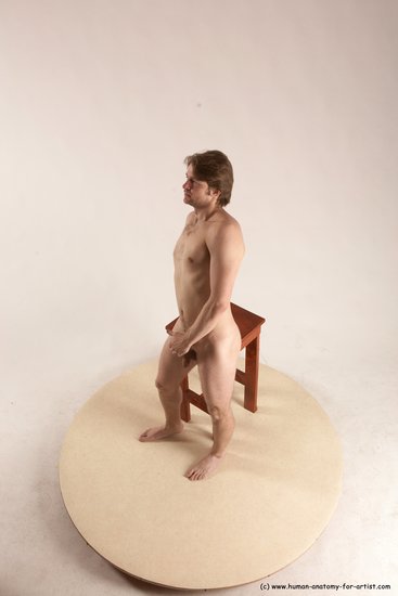 Nude Man White Standing poses - ALL Slim Short Brown Standing poses - simple Multi angles poses Realistic