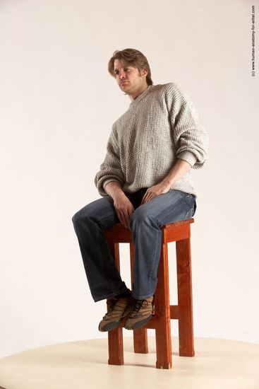 Casual Man White Sitting poses - simple Slim Short Brown Sitting poses - ALL Multi angles poses Academic