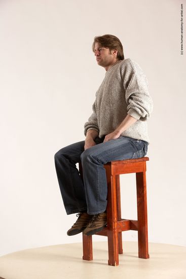 Casual Man White Sitting poses - simple Slim Short Brown Sitting poses - ALL Multi angles poses Academic