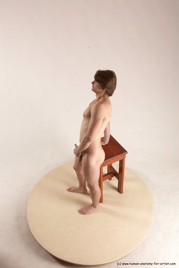 Nude Man White Standing poses - ALL Slim Short Brown Standing poses - simple Multi angles poses Realistic