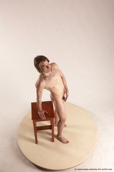 Nude Man White Standing poses - ALL Slim Short Brown Standing poses - simple Multi angles poses Realistic