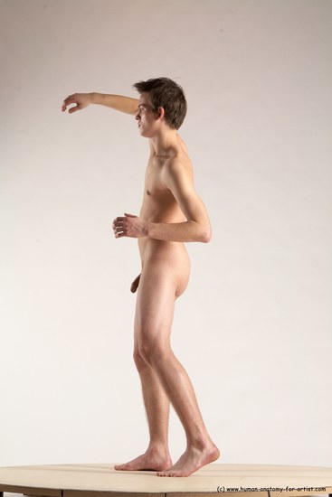 Nude Man White Standing poses - ALL Slim Short Brown Standing poses - simple Multi angles poses Realistic