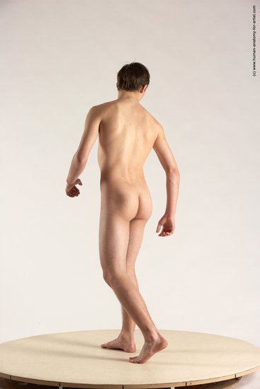 Nude Man White Standing poses - ALL Slim Short Brown Standing poses - simple Multi angles poses Realistic