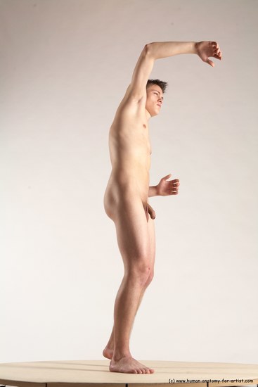 Nude Man White Standing poses - ALL Slim Short Brown Standing poses - simple Multi angles poses Realistic