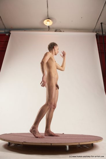 Nude Man White Standing poses - ALL Slim Short Brown Standing poses - simple Multi angles poses Realistic