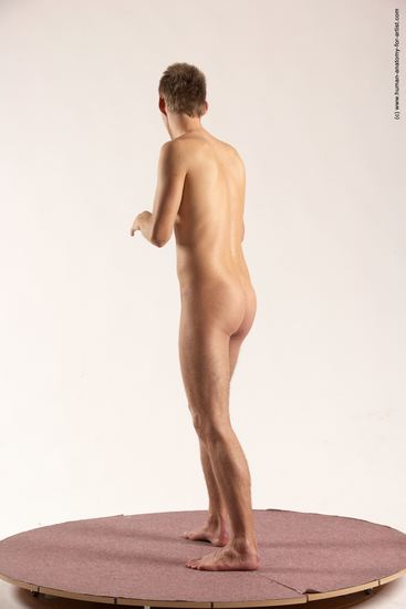 Nude Man White Standing poses - ALL Slim Short Brown Standing poses - simple Multi angles poses Realistic