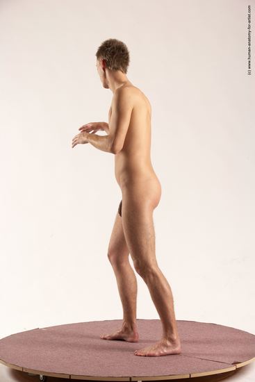 Nude Man White Standing poses - ALL Slim Short Brown Standing poses - simple Multi angles poses Realistic