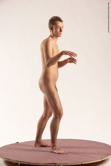 Nude Man White Standing poses - ALL Slim Short Brown Standing poses - simple Multi angles poses Realistic