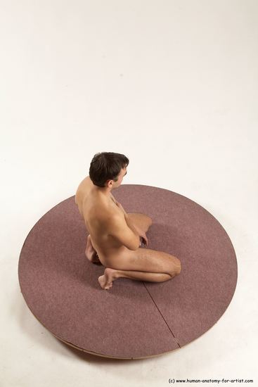 Nude Man White Laying poses - ALL Slim Short Brown Laying poses - on stomach Multi angles poses Realistic