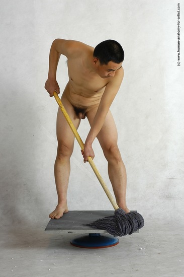 Nude Daily activities Man Asian Standing poses - ALL Slim Short Black Standing poses - simple Realistic