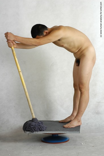 Nude Daily activities Man Asian Standing poses - ALL Slim Short Black Standing poses - simple Realistic