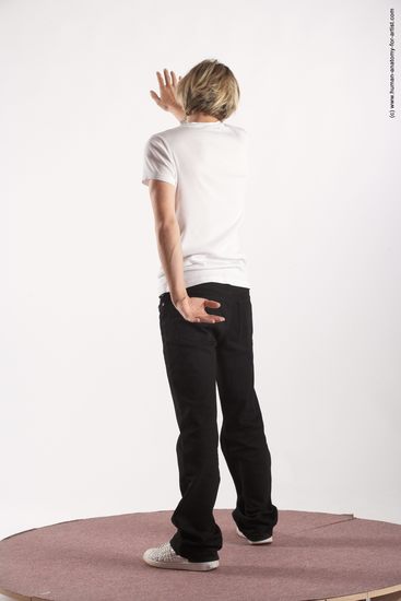 Casual Man White Standing poses - ALL Slim Short Blond Standing poses - simple Academic