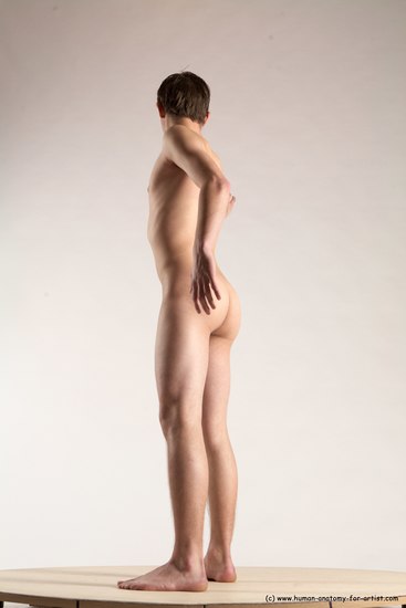 Nude Man White Standing poses - ALL Slim Short Brown Standing poses - simple Multi angles poses Realistic