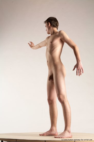 Nude Man White Standing poses - ALL Slim Short Brown Standing poses - simple Multi angles poses Realistic