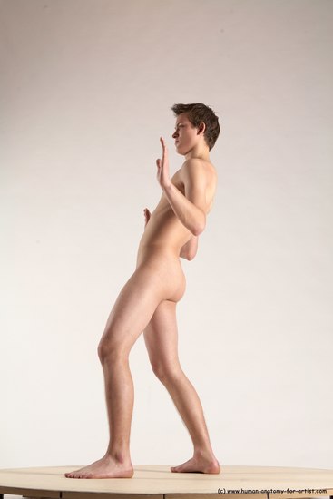 Nude Man White Standing poses - ALL Slim Short Brown Standing poses - simple Multi angles poses Realistic