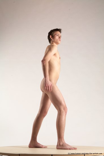 Nude Man White Standing poses - ALL Slim Short Brown Standing poses - simple Multi angles poses Realistic