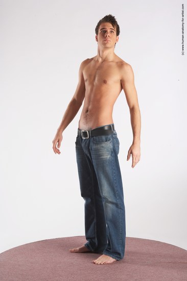 Casual Man White Standing poses - ALL Slim Short Brown Standing poses - simple Academic