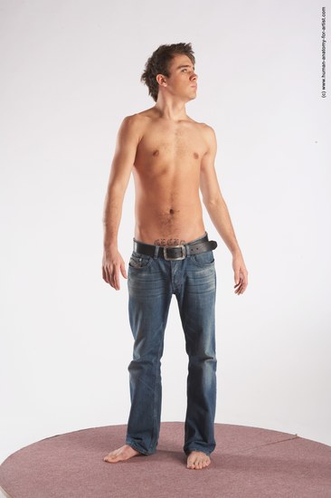 Casual Man White Standing poses - ALL Slim Short Brown Standing poses - simple Academic