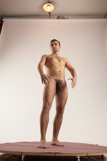 Nude Man White Standing poses - ALL Slim Short Brown Standing poses - simple Multi angles poses Realistic