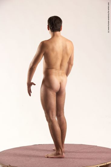 Nude Man White Standing poses - ALL Slim Short Brown Standing poses - simple Multi angles poses Realistic