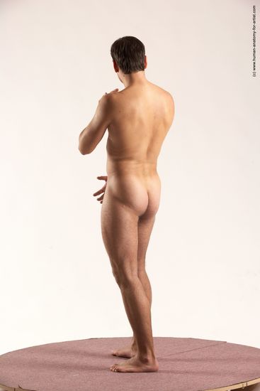 Nude Man White Standing poses - ALL Slim Short Brown Standing poses - simple Multi angles poses Realistic