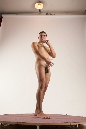 Nude Man White Standing poses - ALL Slim Short Brown Standing poses - simple Multi angles poses Realistic