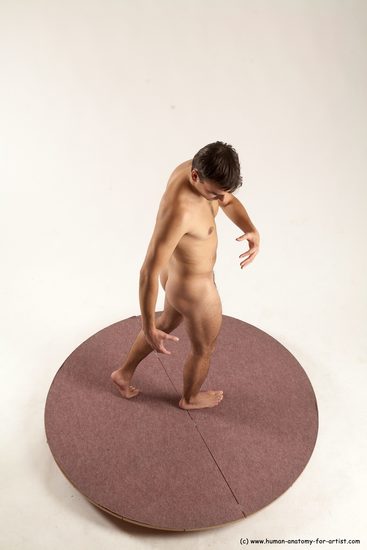 Nude Man White Standing poses - ALL Slim Short Brown Standing poses - simple Multi angles poses Realistic